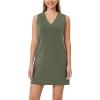 imageODODOS Modal Soft VNeck Tank Dress for Women Sleeveless Sundress Casual Relaxed Summer Dress with PocketDark Sage