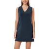 imageODODOS Modal Soft VNeck Tank Dress for Women Sleeveless Sundress Casual Relaxed Summer Dress with PocketDeep Blue