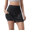 imageODODOS Womens Athletic Tennis Skorts with Pockets Builtin Shorts Golf Active Skirts for Sports Running Gym TrainingBlack Heather