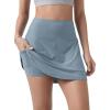 imageODODOS Womens Athletic Tennis Skorts with Pockets Builtin Shorts Golf Active Skirts for Sports Running Gym TrainingDusty Blue Heather