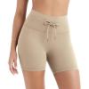 imageODODOS Womens Drawstring Tie Daily Shorts 5quot Inseam High Waist Workout Yoga Biker ShortsBeige