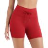 imageODODOS Womens Drawstring Tie Daily Shorts 5quot Inseam High Waist Workout Yoga Biker ShortsRed