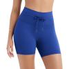 imageODODOS Womens Drawstring Tie Daily Shorts 5quot Inseam High Waist Workout Yoga Biker ShortsRoyal Blue