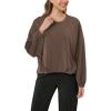 imageODODOS Womens Modal Soft Bubble Hem Sweatshirts Long Sleeve Oversized Top Crew Neck Casual PulloverNutria