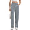 imageODODOS Womens Modal Soft Classic Pants Mid Rise PullOn Lounge Casual Work Pants with Pockets29 InseamGrey Blue