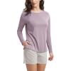 imageODODOS Womens PeachSoft Boat Neck Long Sleeve Shirt Side Slit Relaxed Fit Casual Top for Yoga ampamp LoungeLavender