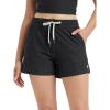 imageODODOS Womens RelaxedFit Shorts Ultra Soft Stratum Tech Mid Rise Shorts with Pocket 35quot InseamMoisture Wicking UPF 50Black Heather