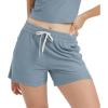 imageODODOS Womens RelaxedFit Shorts Ultra Soft Stratum Tech Mid Rise Shorts with Pocket 35quot InseamMoisture Wicking UPF 50Dusty Blue Heather