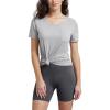 imageODODOS Womens Short Sleeve Pocket Tee Shirts PeachSoft Relaxed Fit Casual Lounge Yoga TopsHeather Grey