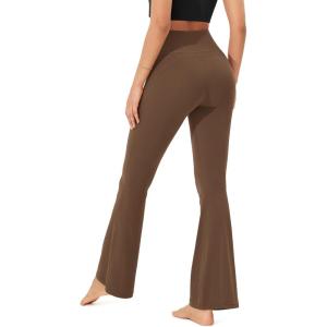 imageODODOS Cloud Feeling Flared Yoga Pants for Women High Waist Casual Bootleg Lounge Pants 30quot32quot InseamBrunette