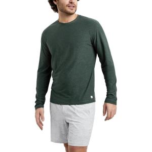 imageODODOS Mens Long Sleeve Performance TShirt  Stratum Tech Tee Ultra Soft Moisture Wicking UPF 50  The Ascent SeriesAspen Heather