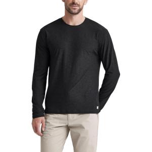 imageODODOS Mens Long Sleeve Performance TShirt  Stratum Tech Tee Ultra Soft Moisture Wicking UPF 50  The Ascent SeriesBlack Heather