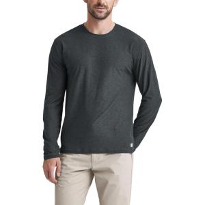 imageODODOS Mens Long Sleeve Performance TShirt  Stratum Tech Tee Ultra Soft Moisture Wicking UPF 50  The Ascent SeriesCharcoal Heather