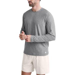 imageODODOS Mens Long Sleeve Performance TShirt  Stratum Tech Tee Ultra Soft Moisture Wicking UPF 50  The Ascent SeriesGrey Heather