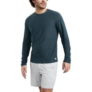 imageODODOS Mens Long Sleeve Performance TShirt  Stratum Tech Tee Ultra Soft Moisture Wicking UPF 50  The Ascent SeriesNavy Heather