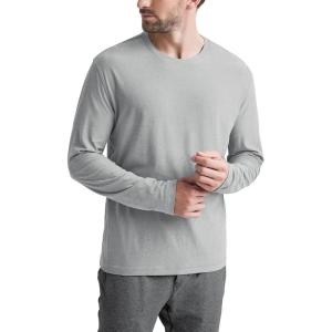 imageODODOS Mens Long Sleeve Performance TShirt  Stratum Tech Tee Ultra Soft Moisture Wicking UPF 50  The Ascent SeriesPale Grey Heather
