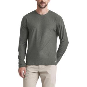 imageODODOS Mens Long Sleeve Performance TShirt  Stratum Tech Tee Ultra Soft Moisture Wicking UPF 50  The Ascent SeriesSmoke Heather