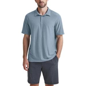 imageODODOS Mens Performance Polo Stratum Tech Shirts Ultra Soft Moisture Wicking UPF 50 Fitness TopsThe Ascent SeriesDusty Blue Heather