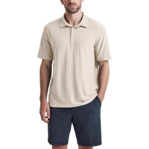 imageODODOS Mens Performance Polo Stratum Tech Shirts Ultra Soft Moisture Wicking UPF 50 Fitness TopsThe Ascent SeriesEcru Heather