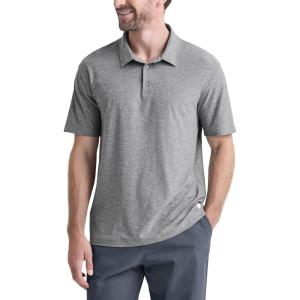 imageODODOS Mens Performance Polo Stratum Tech Shirts Ultra Soft Moisture Wicking UPF 50 Fitness TopsThe Ascent SeriesGrey Heather