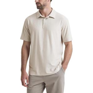 imageODODOS Mens Performance Polo Stratum Tech Shirts Ultra Soft Moisture Wicking UPF 50 Fitness TopsThe Ascent SeriesMilkweed Heather