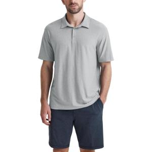 imageODODOS Mens Performance Polo Stratum Tech Shirts Ultra Soft Moisture Wicking UPF 50 Fitness TopsThe Ascent SeriesPale Grey Heather