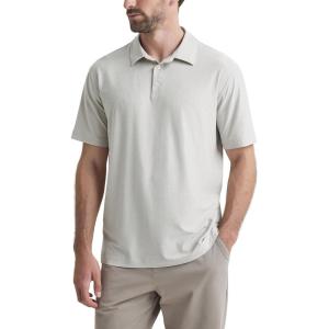 imageODODOS Mens Performance Polo Stratum Tech Shirts Ultra Soft Moisture Wicking UPF 50 Fitness TopsThe Ascent SeriesSalt Heather