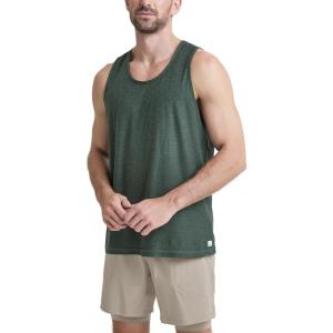 imageODODOS Mens Performance Tank  Stratum Tech Tee Ultra Soft Moisture Wicking UPF 50 Sleeveless Shirts The Ascent SeriesAspen Heather