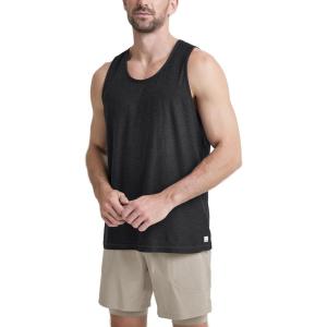 imageODODOS Mens Performance Tank  Stratum Tech Tee Ultra Soft Moisture Wicking UPF 50 Sleeveless Shirts The Ascent SeriesBlack Heather