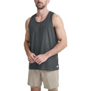 imageODODOS Mens Performance Tank  Stratum Tech Tee Ultra Soft Moisture Wicking UPF 50 Sleeveless Shirts The Ascent SeriesCharcoal Heather
