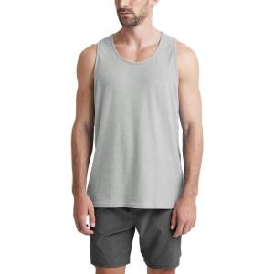 imageODODOS Mens Performance Tank  Stratum Tech Tee Ultra Soft Moisture Wicking UPF 50 Sleeveless Shirts The Ascent SeriesPale Grey Heather
