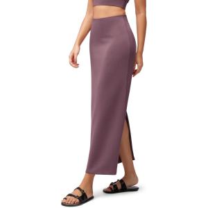 imageODODOS Modal Soft Maxi Skirt for Women Back Slit High Waist Casual Long Pencil SkirtsTulipwood