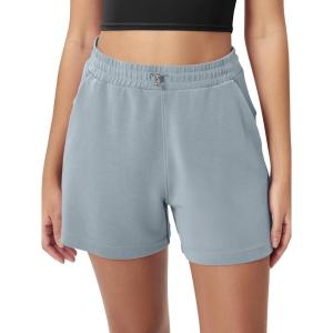 imageODODOS Modal Soft Relaxed Shorts for Women Adjustable Shockcord High Waist Casual Shorts with Pockets  4quot  6quot InseamGrey Blue