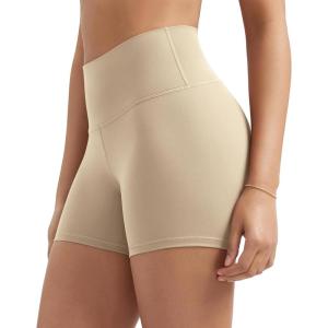 imageODODOS ODLIFT Compression Shorts for Women 4quot  6quot  8quot  10quot High Waist Workout Biker Shorts with Inner PocketBeige