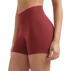 imageODODOS ODLIFT Compression Shorts for Women 4quot  6quot  8quot  10quot High Waist Workout Biker Shorts with Inner PocketBrick Red