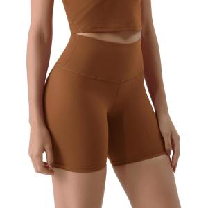 imageODODOS ODLIFT Compression Shorts for Women 4quot  6quot  8quot  10quot High Waist Workout Biker Shorts with Inner PocketCaramel