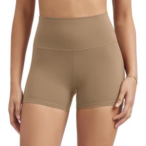 imageODODOS ODLIFT Compression Shorts for Women 4quot  6quot  8quot  10quot High Waist Workout Biker Shorts with Inner PocketLight Brown