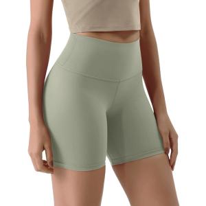 imageODODOS ODLIFT Compression Shorts for Women 4quot  6quot  8quot  10quot High Waist Workout Biker Shorts with Inner PocketLime Stone