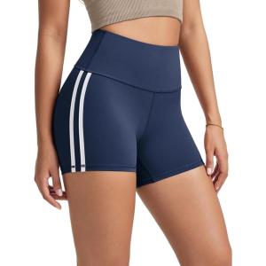 imageODODOS ODLIFT Compression Shorts for Women 4quot  6quot  8quot  10quot High Waist Workout Biker Shorts with Inner PocketPiping Navy