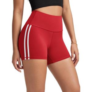 imageODODOS ODLIFT Compression Shorts for Women 4quot  6quot  8quot  10quot High Waist Workout Biker Shorts with Inner PocketPiping Red