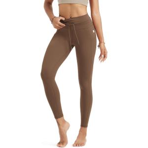 imageODODOS Womens Drawstring Tie Daily Pocket Leggings 25quot  28quot High Waist Workout Yoga PantsBrunette