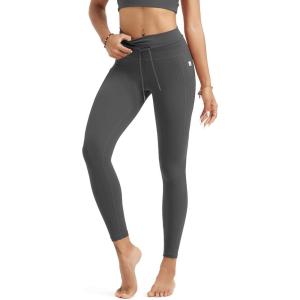 imageODODOS Womens Drawstring Tie Daily Pocket Leggings 25quot  28quot High Waist Workout Yoga PantsCharcoal