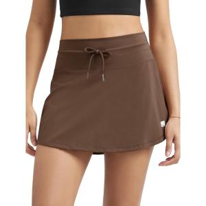 imageODODOS Womens Drawstring Tie Daily Skirts Builtin Shorts Athletic Golf Tennis Skorts with Ball PocketBrunette