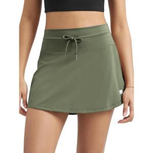 imageODODOS Womens Drawstring Tie Daily Skirts Builtin Shorts Athletic Golf Tennis Skorts with Ball PocketDark Olive