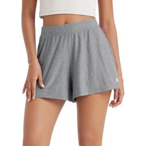 imageODODOS Womens Lounge Shorts Ultra Soft Stratum Tech 3quot Inseam Comfy Sleep Bottoms Moisture Wicking UPF 50 Casual ShortsGrey Heather