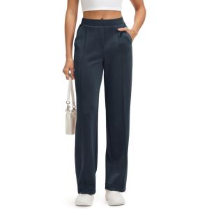 imageODODOS Womens Modal Soft Classic Pants Mid Rise PullOn Lounge Casual Work Pants with Pockets29 InseamNavy