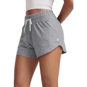 imageODODOS Womens Performance Shorts Ultra Soft Stratum Tech Mid Rise Relaxed Shorts with Pocket 3quot Inseam Moisture WickingGrey Heather