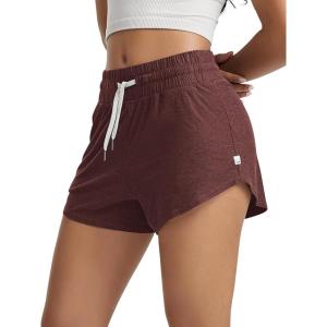 imageODODOS Womens Performance Shorts Ultra Soft Stratum Tech Mid Rise Relaxed Shorts with Pocket 3quot Inseam Moisture WickingJava Heather