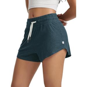 imageODODOS Womens Performance Shorts Ultra Soft Stratum Tech Mid Rise Relaxed Shorts with Pocket 3quot Inseam Moisture WickingNavy Heather