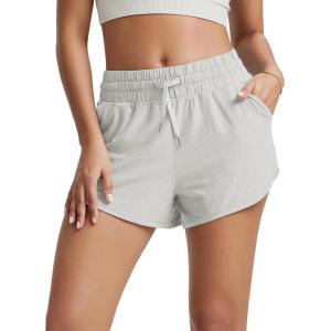 imageODODOS Womens Performance Shorts Ultra Soft Stratum Tech Mid Rise Relaxed Shorts with Pocket 3quot Inseam Moisture WickingSalt Heather